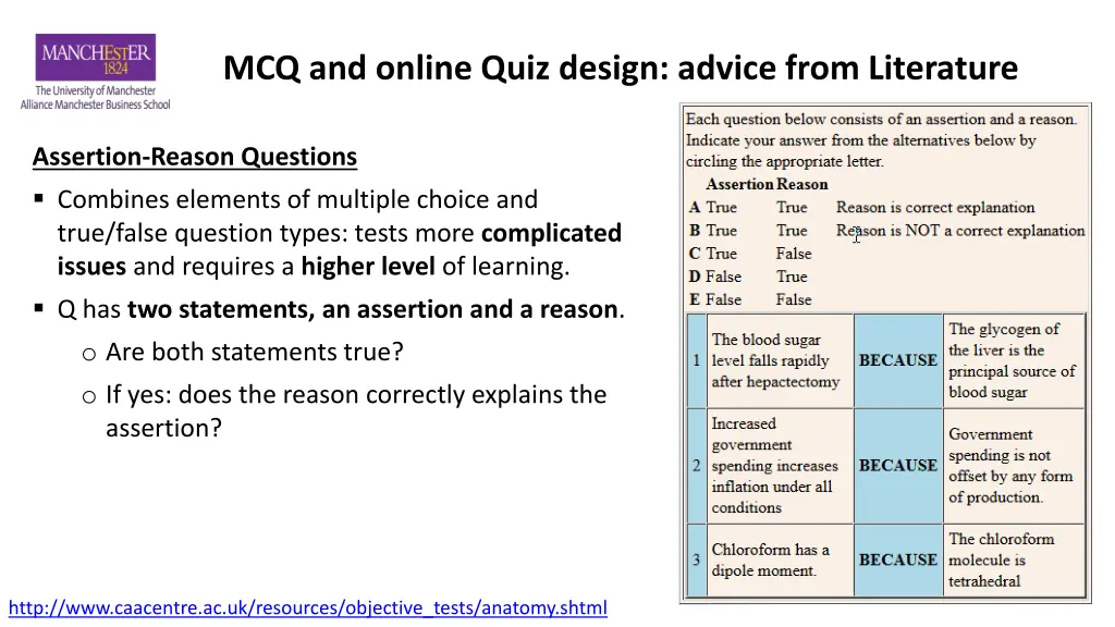 mcq and online quiz design advice from literature 4