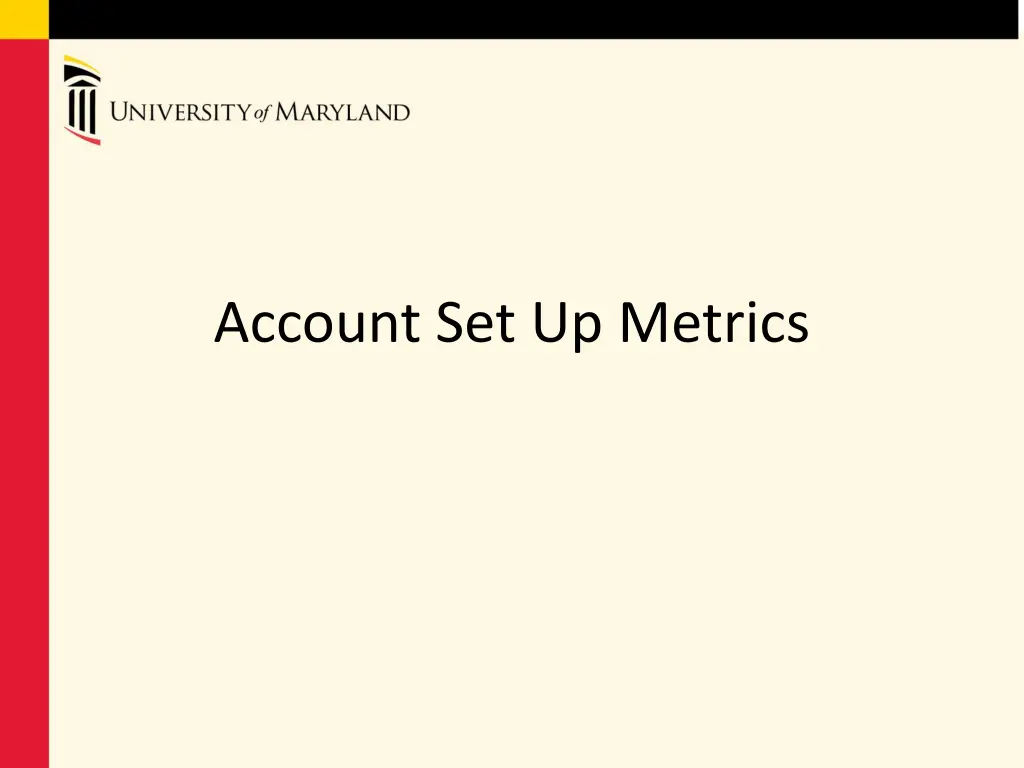 account set up metrics