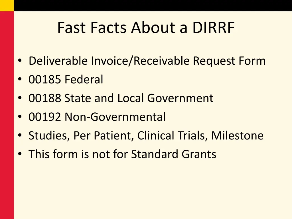 fast facts about a dirrf