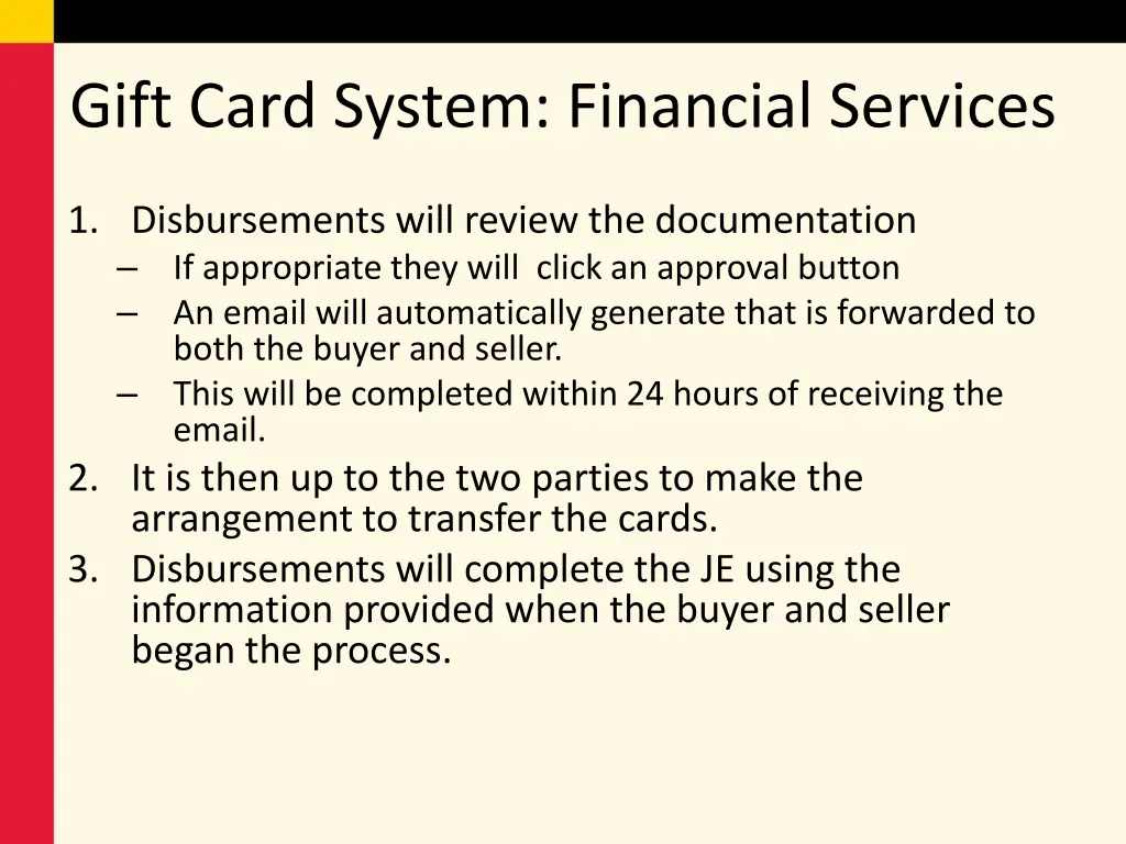 gift card system financial services