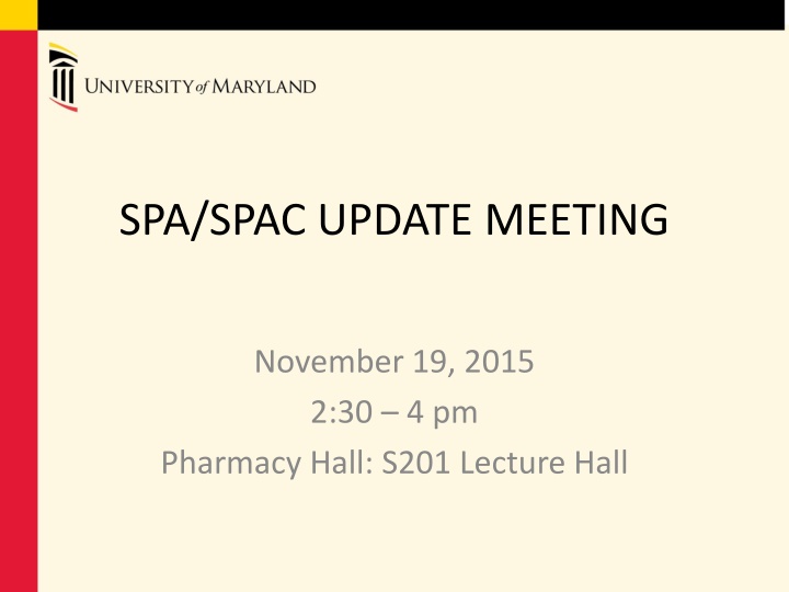 spa spac update meeting