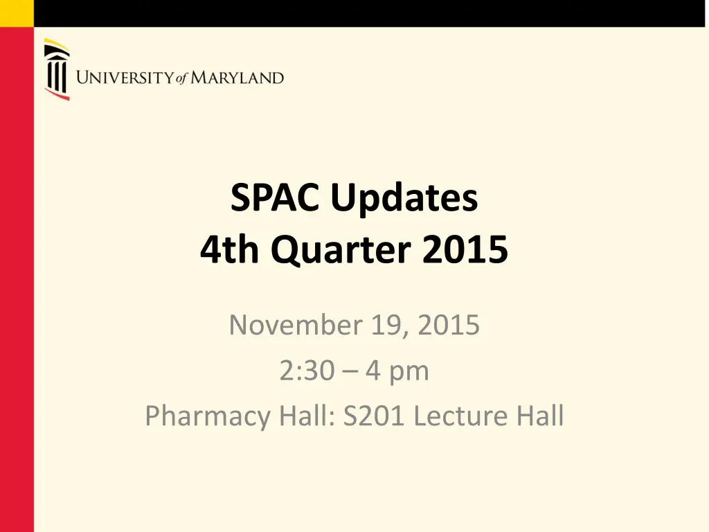 spac updates 4th quarter 2015