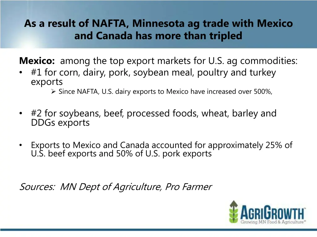 as a result of nafta minnesota ag trade with