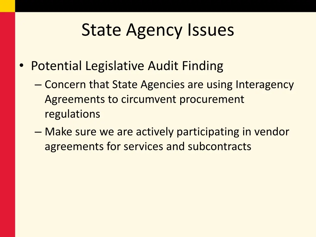 state agency issues