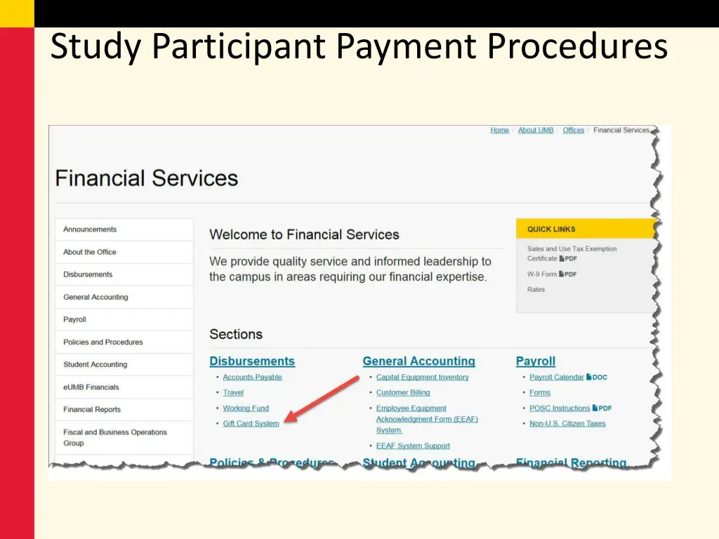 study participant payment procedures 1