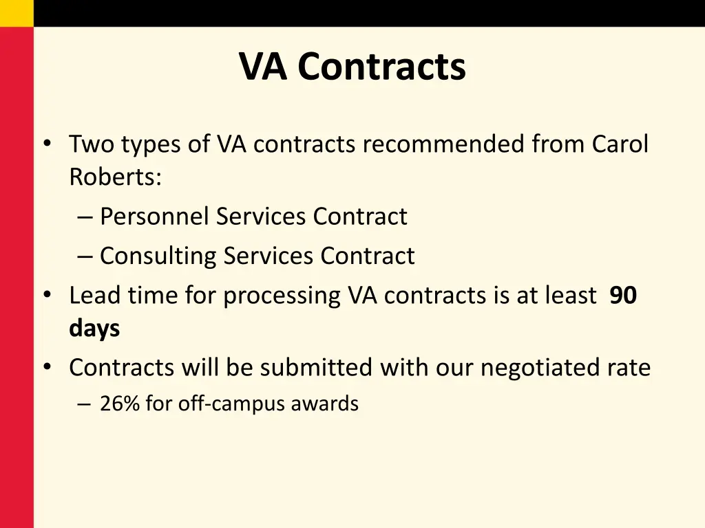 va contracts