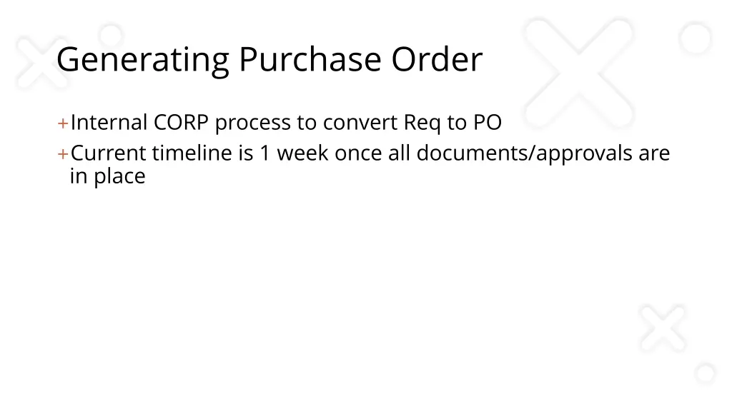 generating purchase order