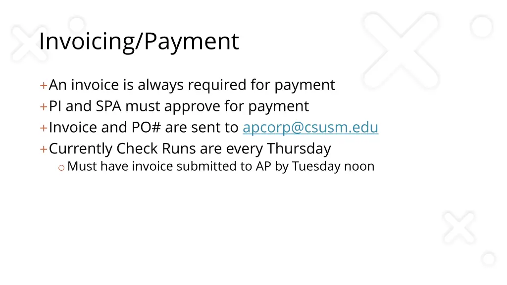 invoicing payment