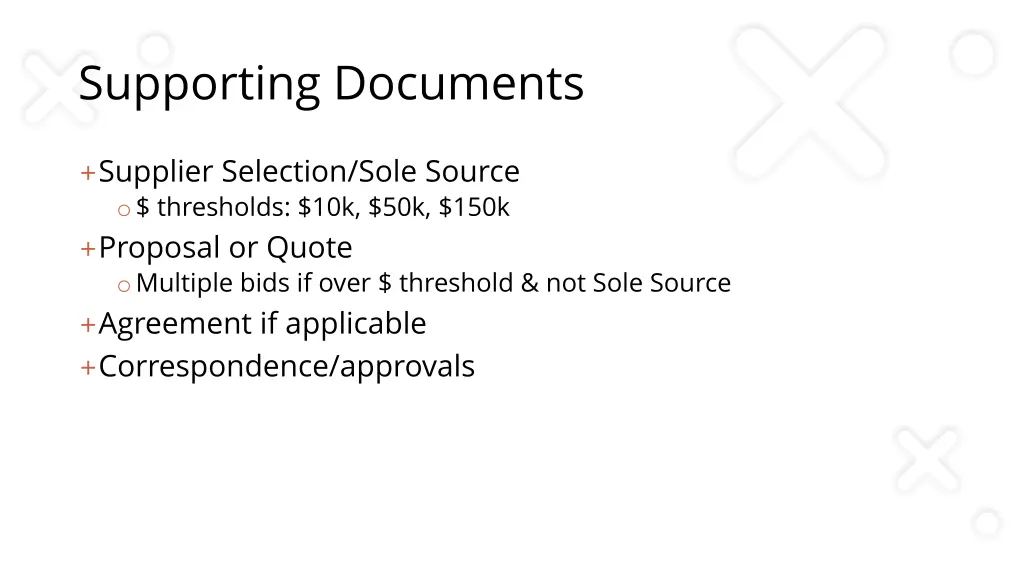 supporting documents