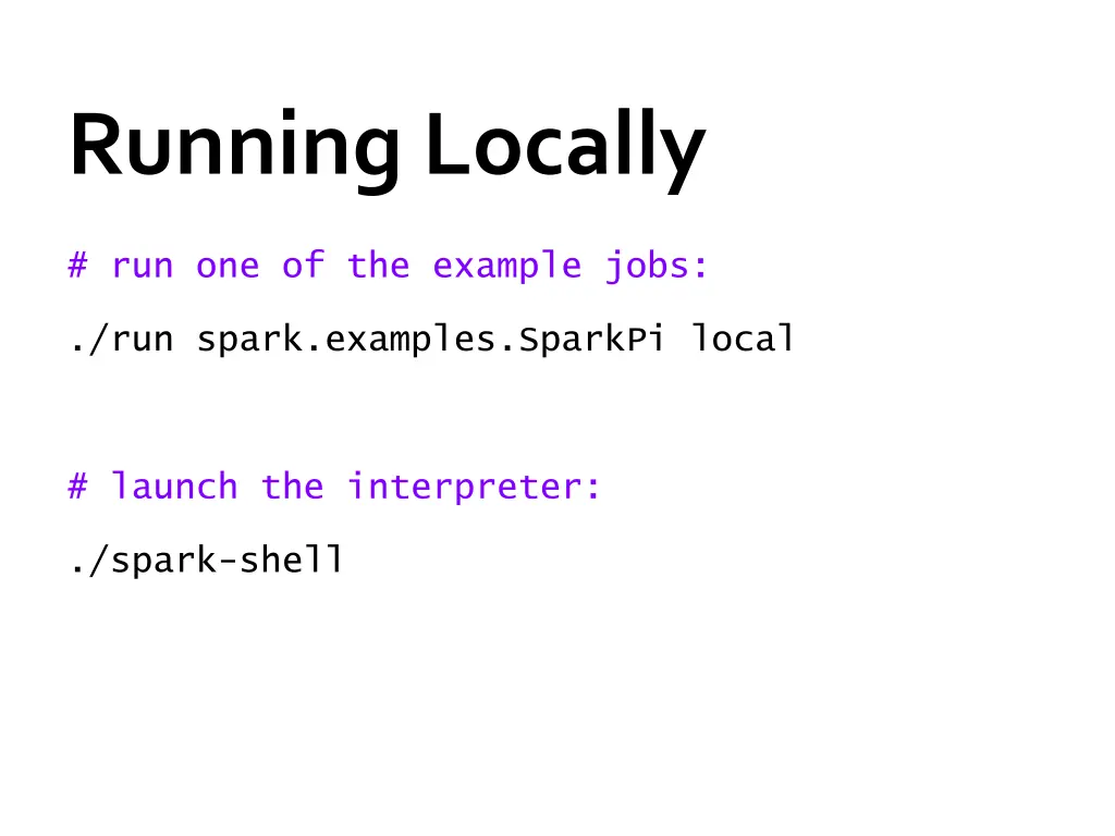 running locally