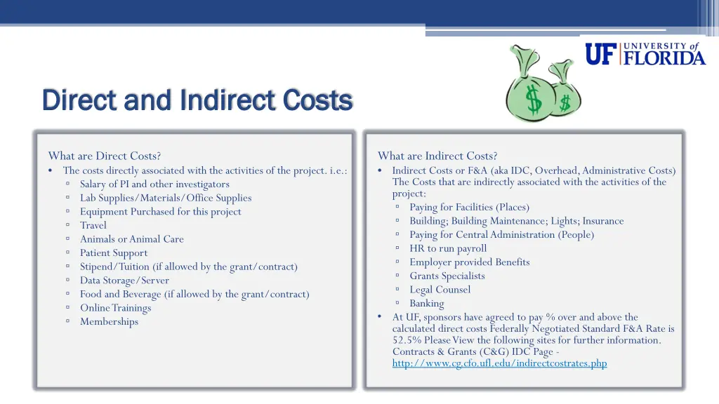 direct and indirect costs direct and indirect