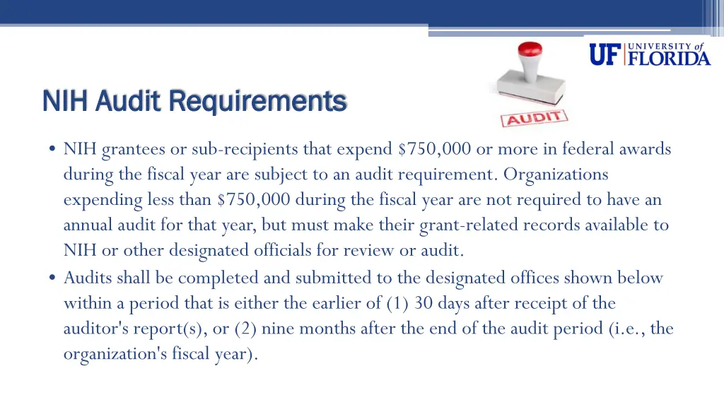 nih audit requirements nih audit requirements