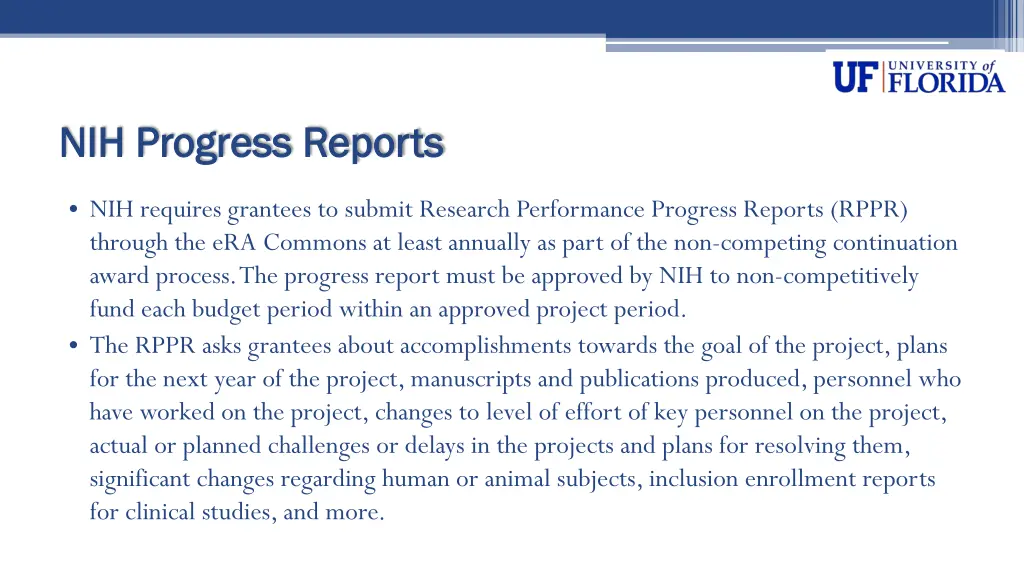 nih progress reports nih progress reports