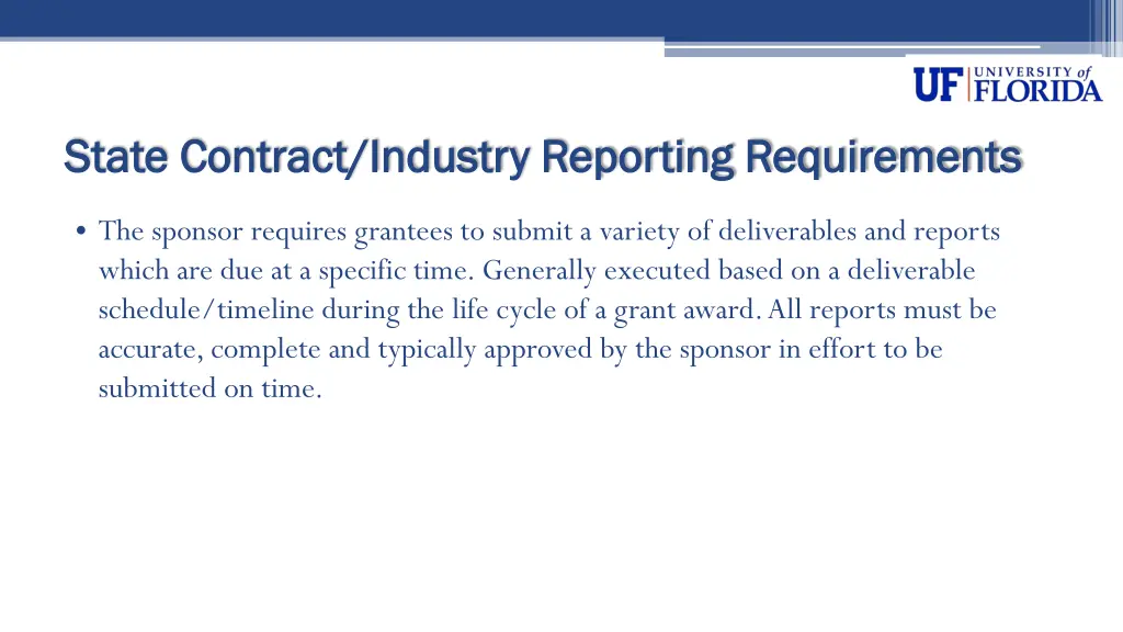 state contract industry reporting requirements