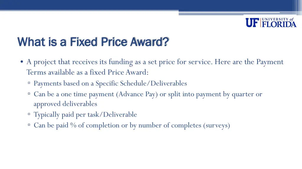 what is a fixed price award what is a fixed price