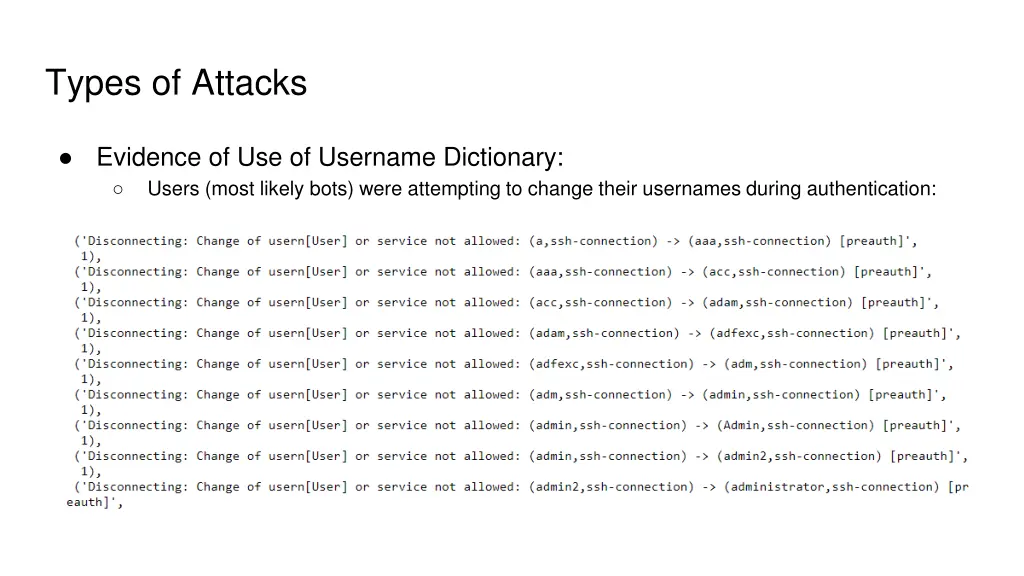 types of attacks