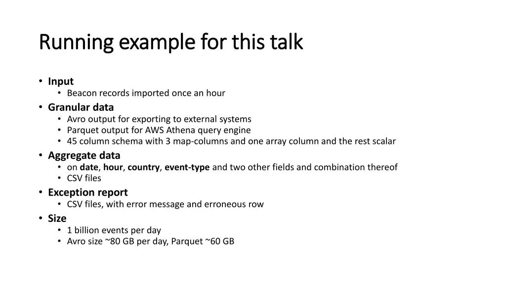 running example for this talk running example