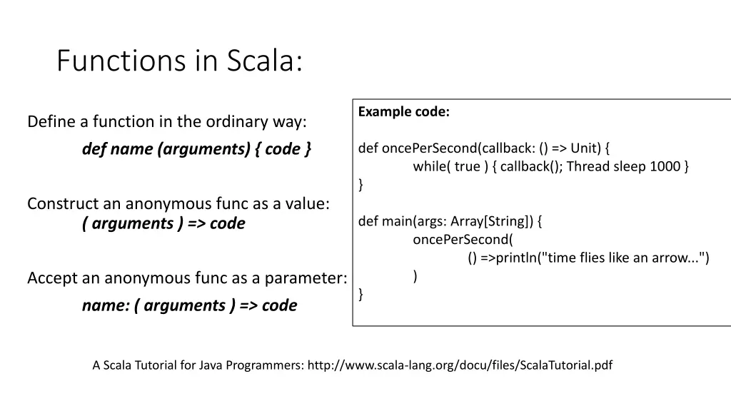 functions in scala