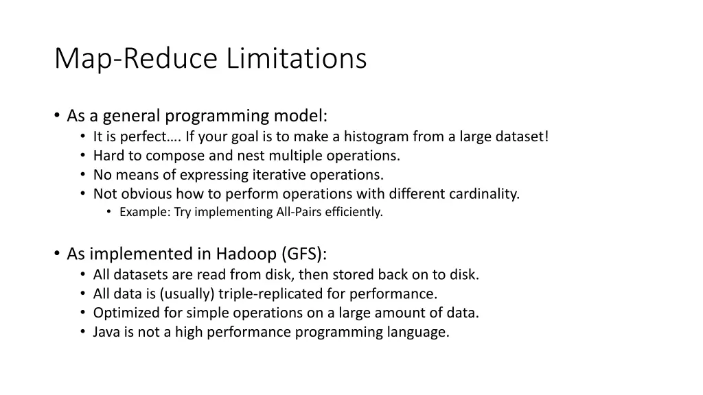 map reduce limitations