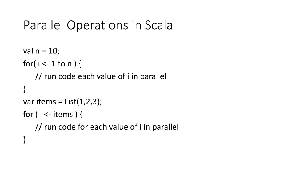 parallel operations in scala