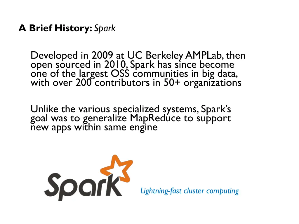 a brief history spark