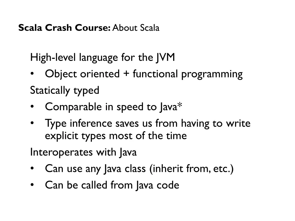 scala crash course about scala