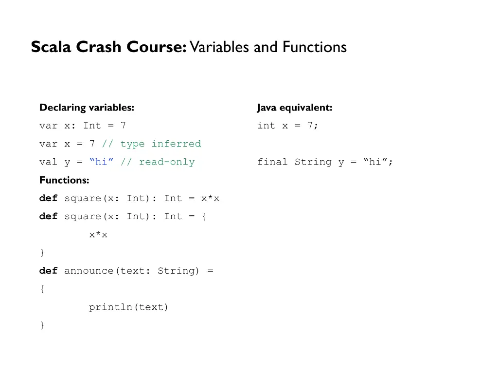 scala crash course variables and functions 2