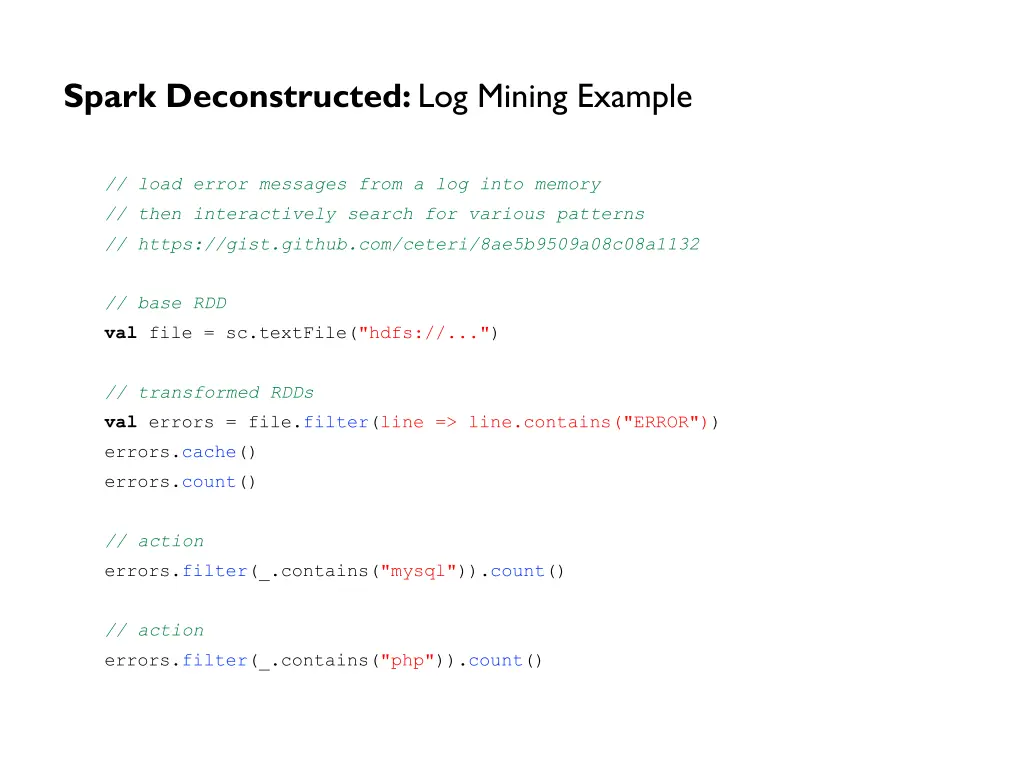 spark deconstructed log mining example