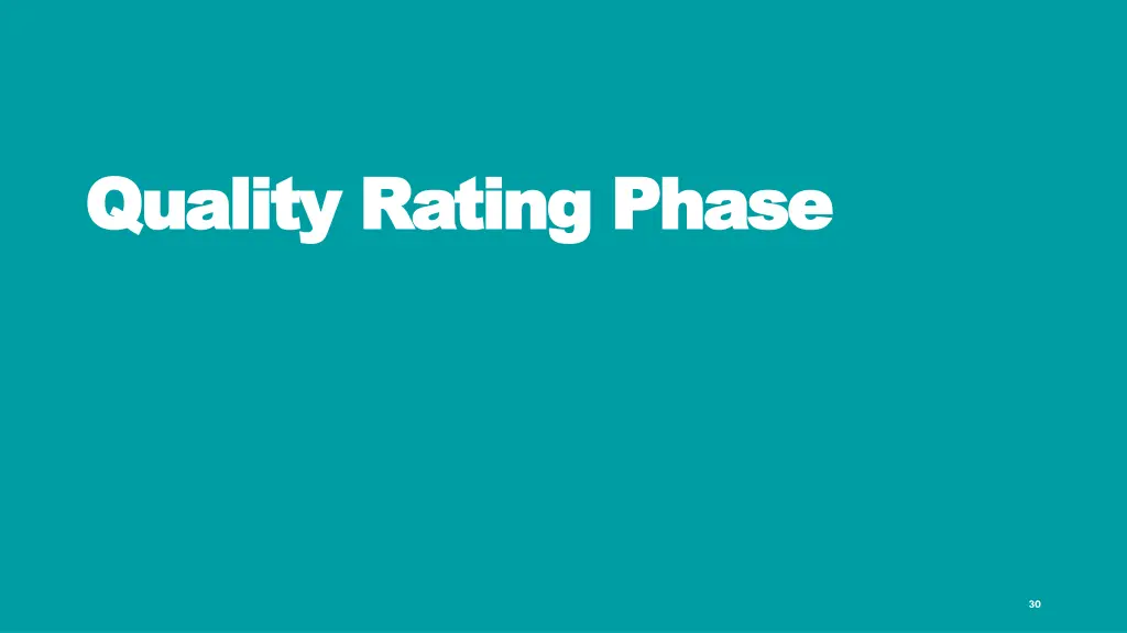 quality rating phase quality rating phase