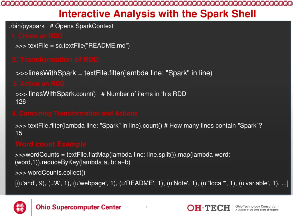 interactive analysis with the spark shell