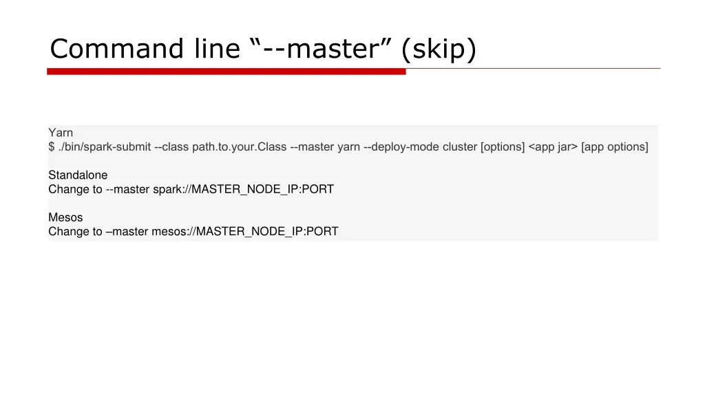 command line master skip