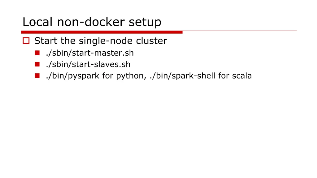 local non docker setup