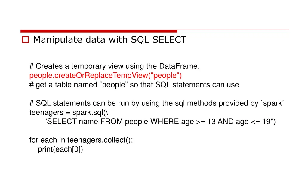 manipulate data with sql select