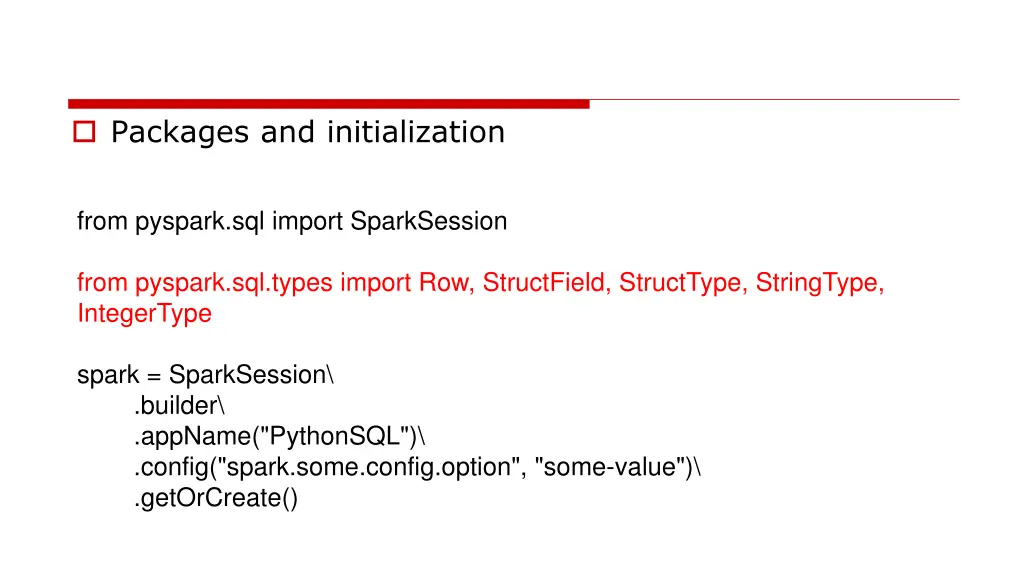 packages and initialization