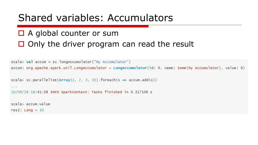 shared variables accumulators