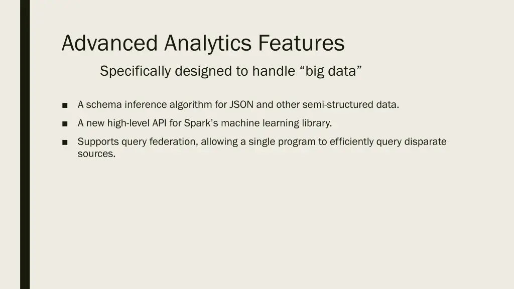 advanced analytics features specifically designed