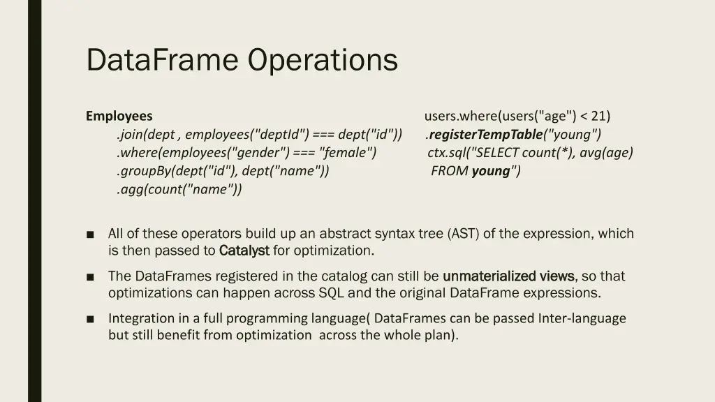 dataframe operations