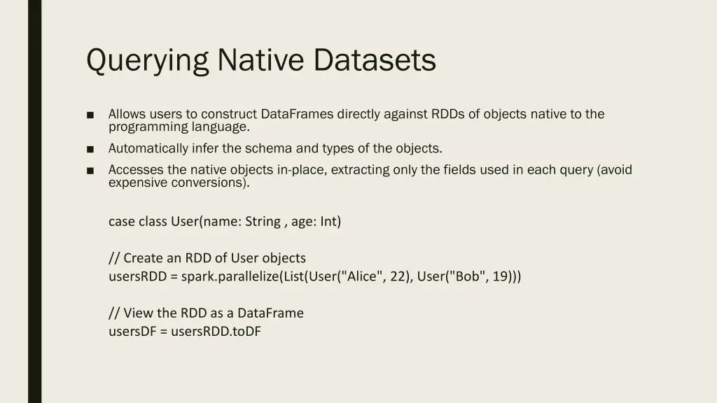 querying native datasets