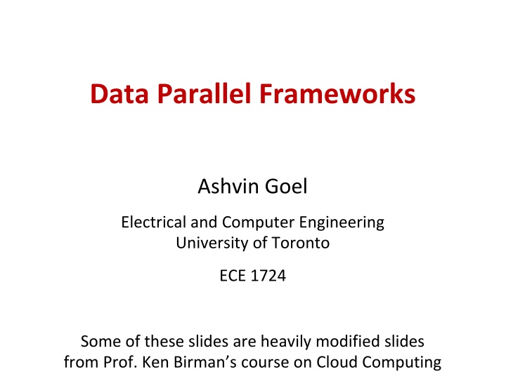 data parallel frameworks