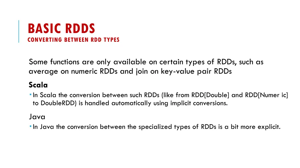 basic rdds converting between rdd types