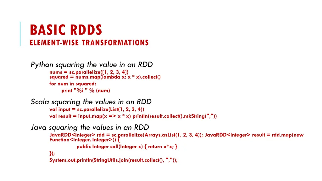 basic rdds element wise transformations 1