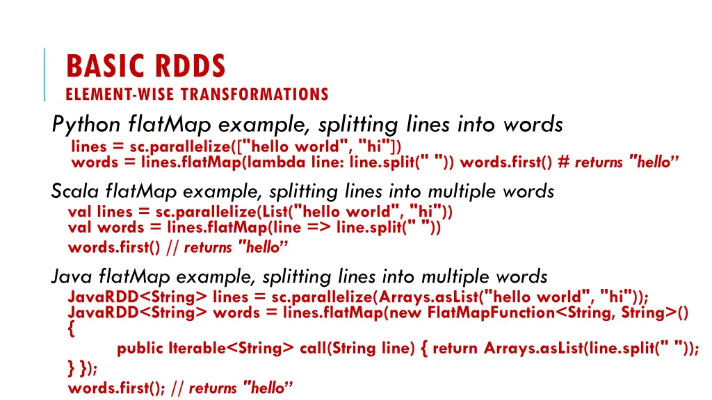 basic rdds element wise transformations python