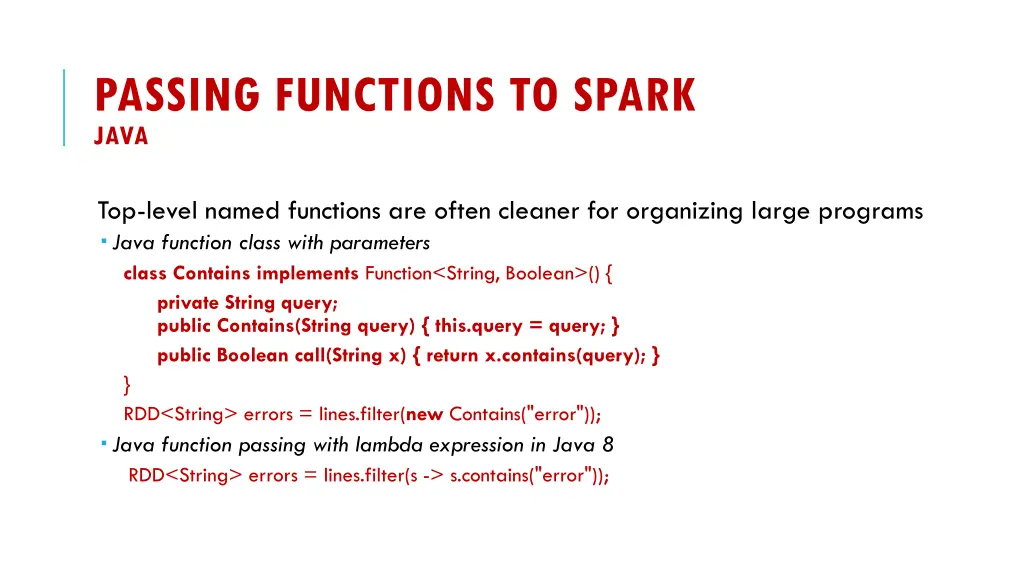 passing functions to spark java