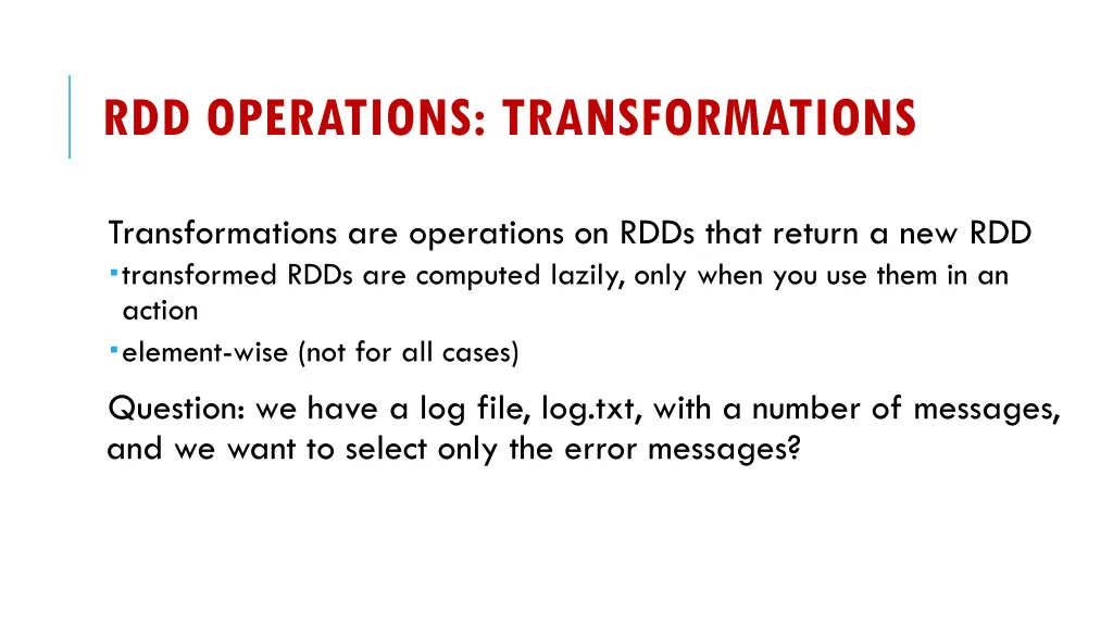 rdd operations transformations