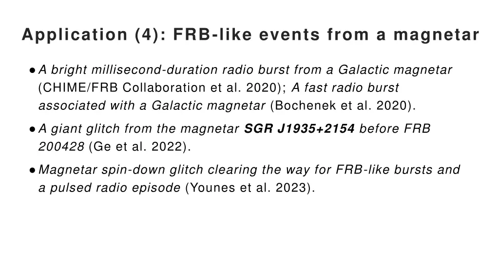 application 4 frb like events from a magnetar