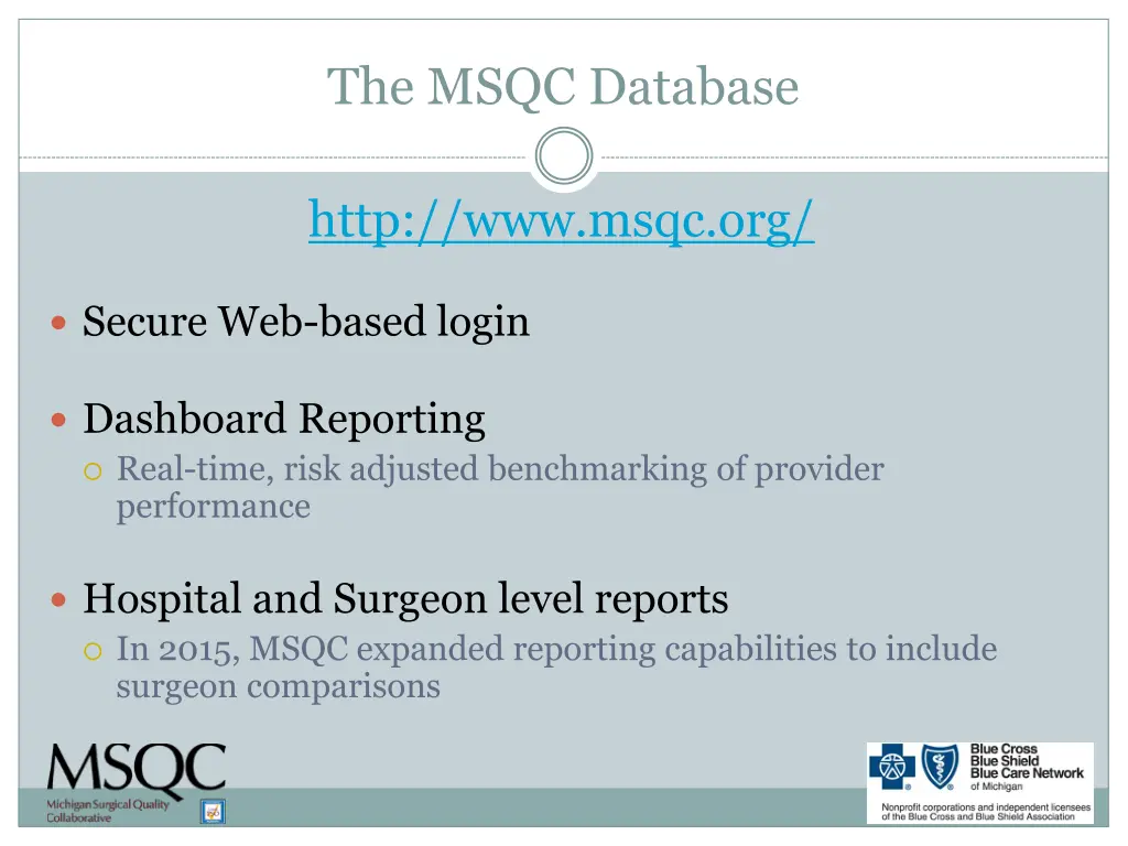 the msqc database