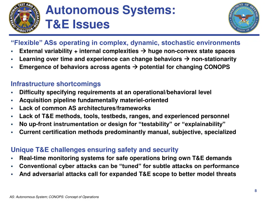 autonomous systems t e issues