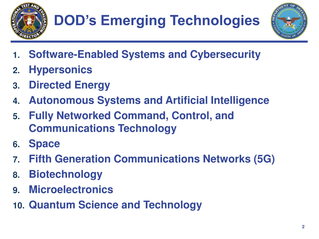 dod s emerging technologies