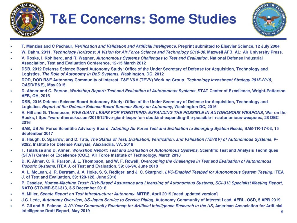 t e concerns some studies