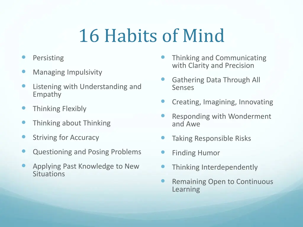 16 habits of mind